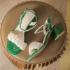 HBP icke-varumärke 6 cm Ny ankomst Chaussure Femme Sandales Summer Sandals skor Chunky White Heels For Ladies