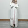 Ethnische Kleidung Frauen Eid Muslim Dubai Strickjacke Stickerei Abayas Ramadan Marokko Abaya Kaftan Vestidos Modest Lange Robe Patchwork Gürtel