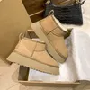 Hbp não-marca lã de pele de carneiro abrangente anti-skid botas de neve das mulheres mini botas curtas inverno quente engrossado sapatos femininos botas mujer