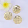 Stud Earrings 3 Pairs/lot 24k Gold Plating Brass Fashion Round High Quality Diy Jewelry Findings Accessories Wholesale