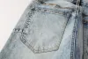 Designer-Herren-Jeans, Damen-Hosen, lila Jeans, Sommer-Loch-Denim-Hose, schmale Passform, violette Herren-Jeans