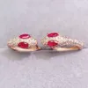 Hoop Earrings Natural Real Red Ruby Earring Luxury Snake Style 2.5 5mm 0.3ct 4pcs Gemstone 925 Sterling Silver Fine Jewelry L24372