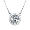 Pendants Moissanite Dimond 0.5ct 1.0ct D Color Round Necklace 925 Sterling Silver Exquisite Fine Jewelry For Women'S Gifts