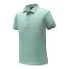 POLO en soie de mûrier de haute qualité pour hommes, couleur unie, Style demi-Couple, T-shirt à manches courtes gaufré, peut être imprimé