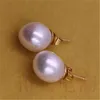 Boucles d'oreilles pendantes 10-12MM perle baroque blanche 18K clou d'oreille personnalisé formel hommes goutte perlée platine enfants minimaliste pierre précieuse faite à la main