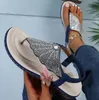 Summer New Sandals Women Diamond woven sandal Outdoor casual wedge flip-flop Fashion sandals