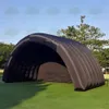 Hurtownia 9x4,5m Outdoor Black Inflatible Stage Tent Namiot Booth Air Air Concert Shelter Dome Cover na sprzedaż z Blower Free