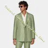 Costumes Costumes pour hommes modernes complets robes de cérémonie de mariage Double boutonnage Ternos pour hommes 2 pièces vert luxe vêtements formels homme de fumer