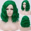 Synthetic Wigs MSIWIGS Woman Green Wigs Short Curly Heat Resistant Synthetic Pink Blue Red Hair For Black White Women Cosplay Lolita Bob Wigs 240329