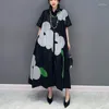 Party Dresses Oversized Summer Shirt Dress Women Korean Style Fashion Long Ladies Flower Casual Loose Short Sleeve Woman 2024