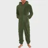 Overalls Mannen Nieuwe Warme Pyjama Met Capuchon Winter Volwassen Casual Jumpsuits Paar Rits Warme Fleece Slanke Nachtkleding OnePiece Slaap Lounge pyjama