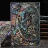 Decoratieve beeldjes reliëf Gecko Hardcover Notebook Vintage Kladblok koperen Home Decor standbeeld