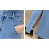 Casual Dresses Strap Cowboy Dress Women 2024 Summer Split Female Fashion Slim High midjefickan Single-Breasted Denim