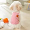 Abbigliamento per cani, filato a bolle di frutta, fionda ricamata, vestiti per animali domestici, gilet fresco e traspirante, abbigliamento per cuccioli primavera-estate, XS-XL