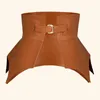 Belts Brown Irregular Pu Leather Long Wide Belt Punk Style Women Fashion 2024 Autumn Winter Waistband Corset