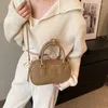 Cordão 2024 tendência moda ombro único crossbody sacos retro das mulheres couro do plutônio mão saco de boliche simples casual versátil deslocamento