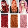 BENEHAIR Synthetische Haarstukjes 24 5 Clips In Haar Een Stuk Lang Krullend Haar Voor Vrouwen Roze Rood Paars Haar 240329