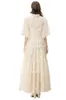 Women's Runway Dresses Ruffled Collar Long Sleeves Appliques Tiered High Street Designer Party Prom Gown Vestidos