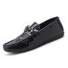 HBP Non-Brand Lightweight Boat Barefoot Moccasins Black Crocodile Pu Leather Loafer Men Driving Shoes