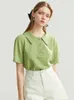FSLE Women T-shirt Loose Short Sleeve Cotton Shirt Solid Color Women Tops Office Lady Commute Summer Polo Collar Tees 240308