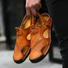 Laarzen mannen sandalen echt leer 2022 zomer buiten mannen strand sandalen grote maten 3848 mode sandalen slippers man schoenen