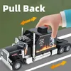 Diecast Model Cars 1/24 Trailer American Tow Truck Head Tractor Diecast Alloy Miniature Toy Car Model Pull Back Sound Light Collection Gift For BoyL2403