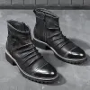 Buty Najwyższej jakości British Men Boots Spring Autumn Buty Modne poślizg na butach oddychający, prawdziwy skórzany botas hombre rozmiar 888