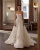 Elegant Strapless Wedding Dresses Lace Applique Bridal Gowns Bow A-Line Bride Dresses Sleeveless Sweep Train Custom Made Plus Size