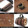Mat Firewood Canvas Log Carrier Tote Bag Waxed Fireplace Large Wood Carrying Bag with Handles Security Strap Camping Outdoor Indoor