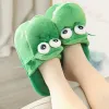 النعال جديدة تمساح القطن النعال مع تحريك الفم مضحك Nonslip Home Cotton Shoes هدايا أفخم لعبة Slippers الشتاء السيدات