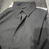 Camicie casual da uomo Camicia da uomo traspirante Risvolto formale stile business di media lunghezza con colletto rovesciato monopetto per lungo