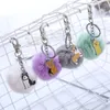 Keychains 1PC Cute Dog Keychain Fluffy Fur Pompon Ball Charm Women Girl Bag Car Trinket Female Wedding Party Gift Wholesale