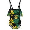 Women's Swimwear 2024 Vintage Polynesian Pattern Lotus Leaf Ribbon Girl Beach Party Children's Princess Bikini Customization