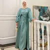 Etniska kläder muslimska klänning 3 stycken kostymer elegant lång islamisk öppen abayas hijb wrap kjolar kvinnor blygsamma bär ramadan