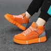 Повседневная обувь, модные кроссовки унисекс для скейтбординга, черные, оранжевые мужские уличные уличные кроссовки S на плоской подошве, удобные женские скейтборд