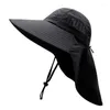 Bérets UPF50 Chapeau de pêche de pêcheur Parasol Nylon Séchage rapide Respirant Bouclier solaire Cyclisme Escalade Chapeaux de course Widen Brim Soft Wear