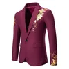 Hommes d'affaires Social costume veste noir/blanc/bleu Royal mode hommes mariage bal fête Rose imprimé Blazers manteaux 240309