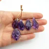 Pendant Necklaces Natural Amethyst/Citrine Raw Crystal Charm For Necklace February/November Birthstone Healing Gemstone Supply