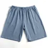 Heren Shorts Mannen Katoen Boxer Gestreepte Sport Onderbroek Lenthen Zachte Trunks Elasticiteit Midden Taille Pyjama Adem Bodems Dragen