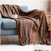 ブランケットブランケットボヘミアンセリムートソファペニュートップ幾何学RAJUTAN SARUNG UNTUK KURSI TEMPAT TIDUR KOTAKKOTAK BOHO DEKORATIF COBERTOR MA DHLZV