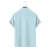 Casual overhemden voor heren, minimalistisch design, digitale print, korte mouw, button-down zomershirt, resortvakantie, herenkleding, herentops