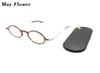 May Flower Ultrathin AntiBlue Reading Glasses Round Frame Proteable Pocket Presbyopic Eyewear With Magnetic Fall för Menwomen1223618