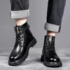 Boots Mens Biker Boot Stylish Outdoor Motorcycle Retro Style Leather Classic Ankle Casual Business All-match Wear-resistant Shoe
