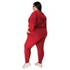 Fatos de treino feminino 5xl plus size conjuntos femininos pulôver hoodies calça ternos novo sólido casual tamanho grande agasalho feminino conjunto 24318