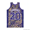 Koszykówka w szkole średniej Ben Simmons koszulka 20 Montverde Academy Marble Shirt Team Color Purple Moive Hiphop College zszywane uniwersyteckie mundurek mundure