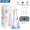 Oral Irrigators Shoben Taşınabilir Oral Irrigator USB Şarj Lavabosu Diş Lavabosu 300ml Su Tankı IPX7 Su Geçirmez Diş Temizleyici J0318