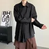 Men's Casual Shirts HKSH Spring Niche Dark Pleated China-chic Irregular Spliced Design Long Sleeve Shirt Punk Chic Japanese Fashion Tops