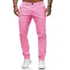 Mens Pants Spring Autumn Male Solid Color Slim Cargo Homme Casual Fashion Simple All-match Pencil Trousers Sweatpants