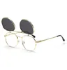Veshion Metal Gold Flip Up Sunglasses Men Polarized Uv400 Square Optical Glasses Frame Women High Quality Summer Style 20219098343