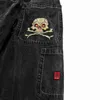 Damen Jeans Y2k Vintage Jeans Neu Harajuku Hip Hop Retro Totenkopf bestickt Baggy Jeans Denim Hosen Herren Damen Goth Hohe Taille Weite HoseC24318